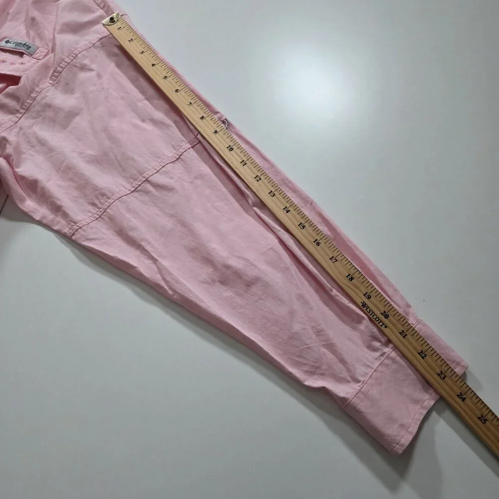 Columbia PFG Fishing Shirt Men XXL Pink Long Sleeve Bonehead Mesh Pockets FM7120